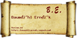Baumöhl Ernák névjegykártya